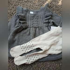 Sweater Dress and Tights